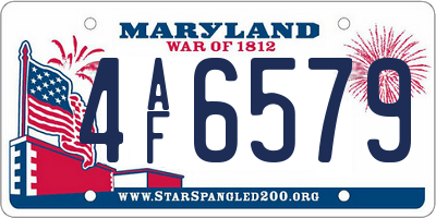 MD license plate 4AF6579