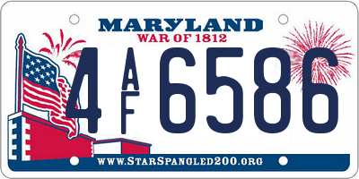 MD license plate 4AF6586