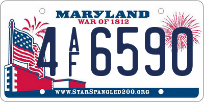 MD license plate 4AF6590