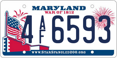 MD license plate 4AF6593