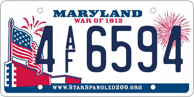 MD license plate 4AF6594
