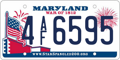 MD license plate 4AF6595