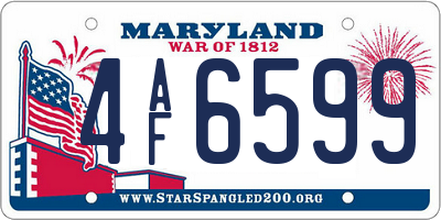MD license plate 4AF6599