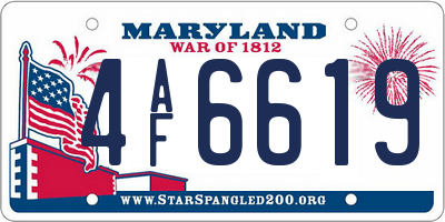 MD license plate 4AF6619