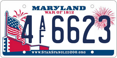 MD license plate 4AF6623