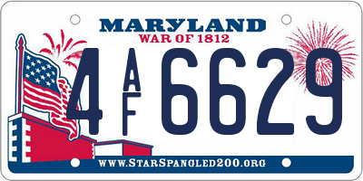 MD license plate 4AF6629