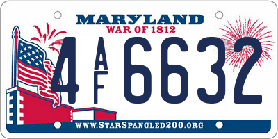 MD license plate 4AF6632