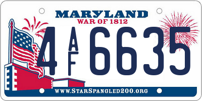 MD license plate 4AF6635