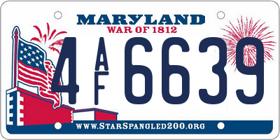 MD license plate 4AF6639