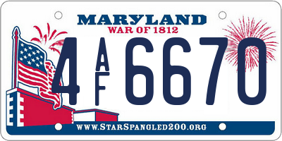 MD license plate 4AF6670