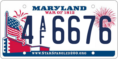 MD license plate 4AF6676