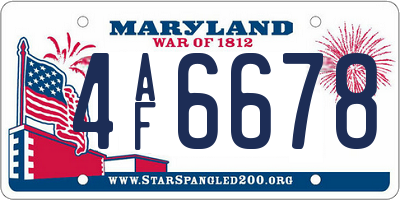 MD license plate 4AF6678