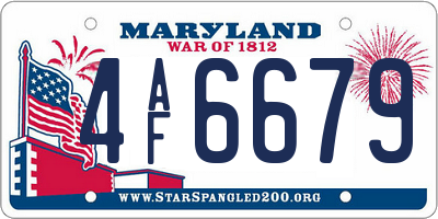 MD license plate 4AF6679