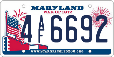MD license plate 4AF6692