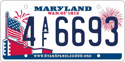 MD license plate 4AF6693
