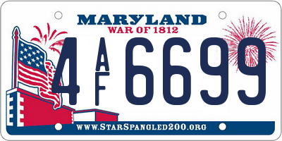 MD license plate 4AF6699