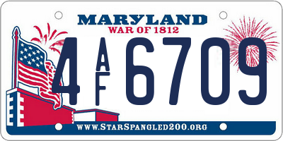 MD license plate 4AF6709