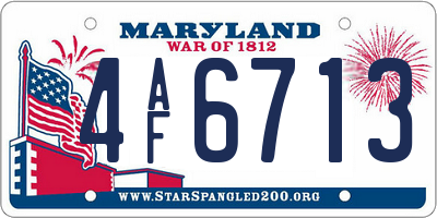 MD license plate 4AF6713