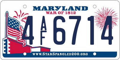 MD license plate 4AF6714