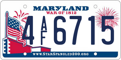 MD license plate 4AF6715