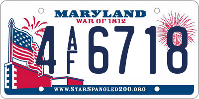 MD license plate 4AF6718