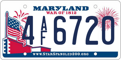 MD license plate 4AF6720