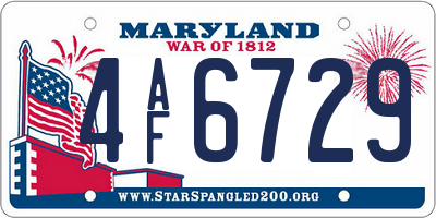 MD license plate 4AF6729