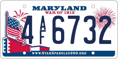 MD license plate 4AF6732