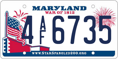 MD license plate 4AF6735