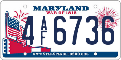 MD license plate 4AF6736