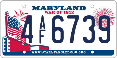 MD license plate 4AF6739