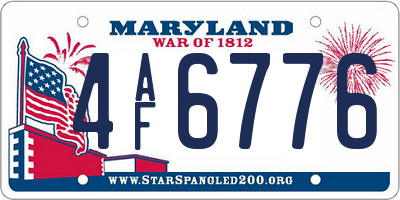 MD license plate 4AF6776