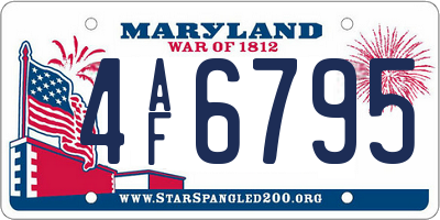 MD license plate 4AF6795