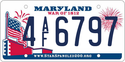 MD license plate 4AF6797