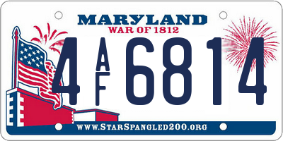 MD license plate 4AF6814