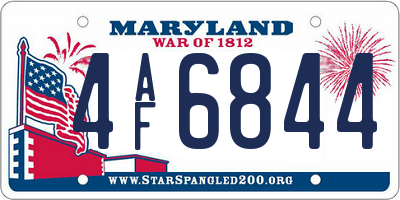 MD license plate 4AF6844