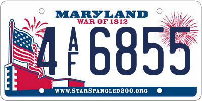 MD license plate 4AF6855