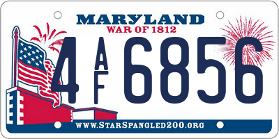 MD license plate 4AF6856