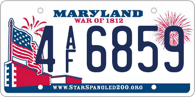 MD license plate 4AF6859