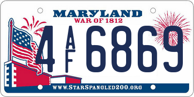 MD license plate 4AF6869