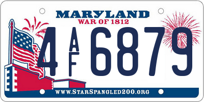 MD license plate 4AF6879