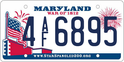 MD license plate 4AF6895