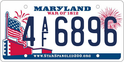 MD license plate 4AF6896