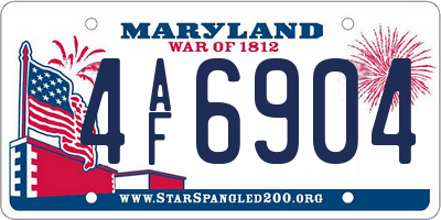 MD license plate 4AF6904