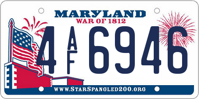 MD license plate 4AF6946
