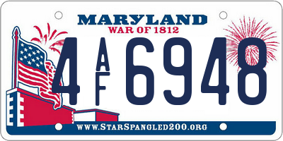 MD license plate 4AF6948