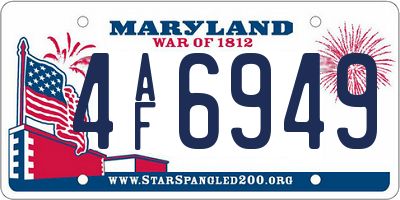 MD license plate 4AF6949