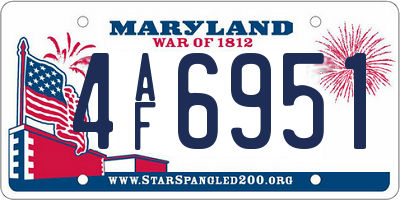 MD license plate 4AF6951