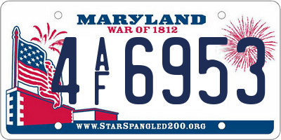 MD license plate 4AF6953