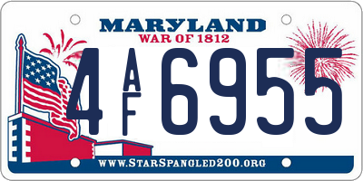 MD license plate 4AF6955